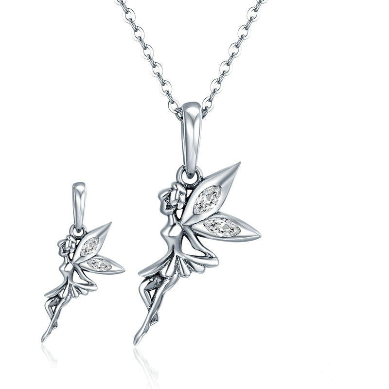 Jzora Butterfly Flower Fairy Genie Sterling Silver Charm