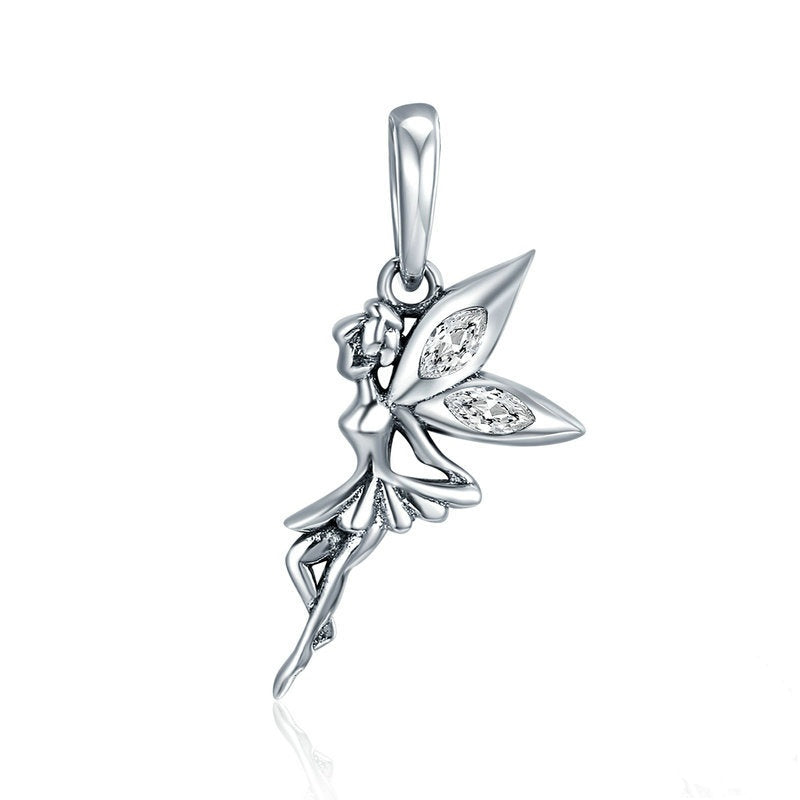 Jzora Butterfly Flower Fairy Genie Sterling Silver Charm