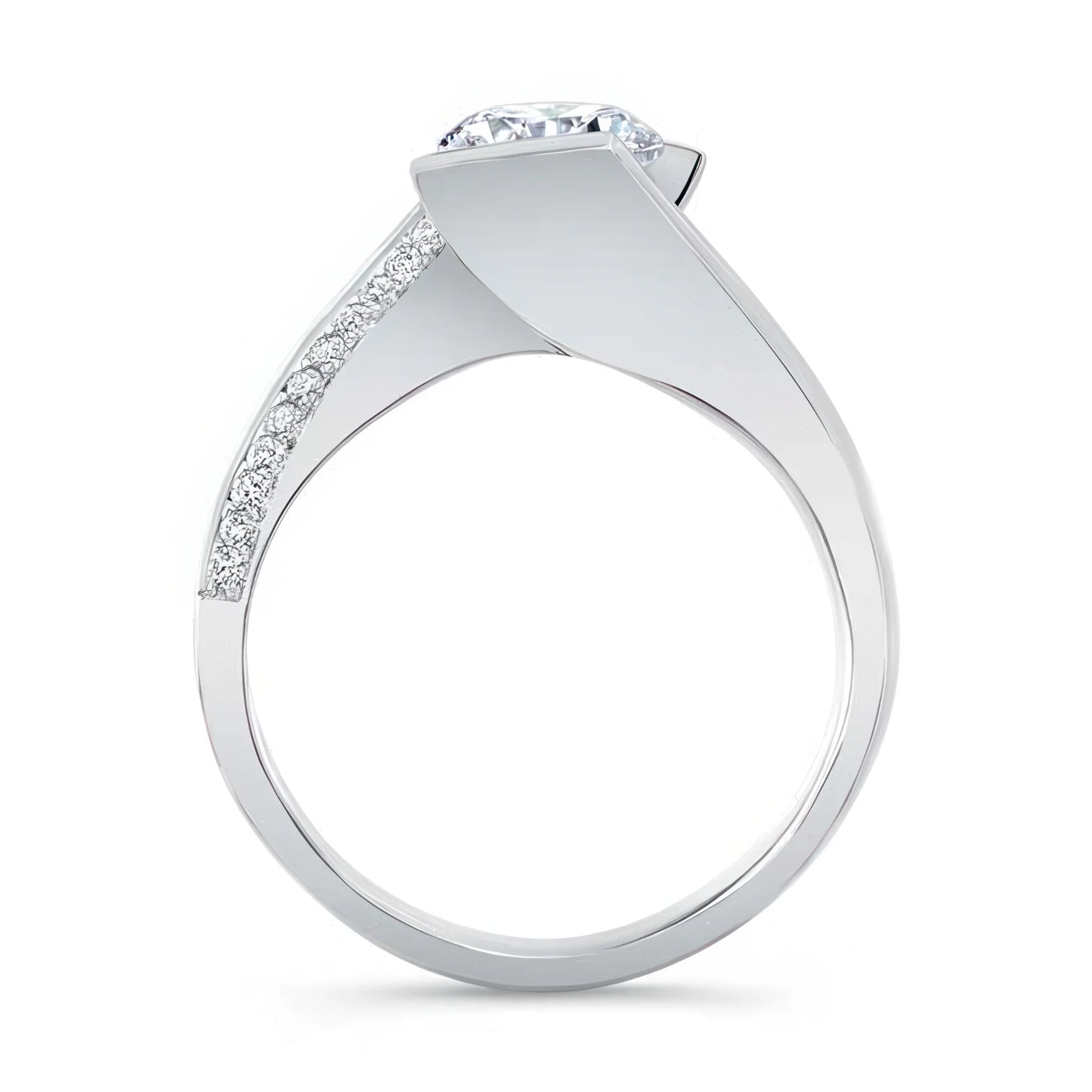Jzora handmade classic 1ct round cut Moissanite sterling silver ring