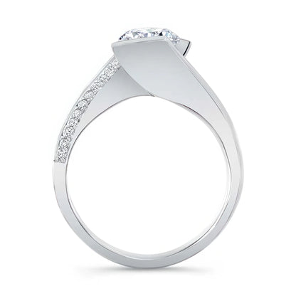 Jzora handmade classic 1ct round cut Moissanite sterling silver ring