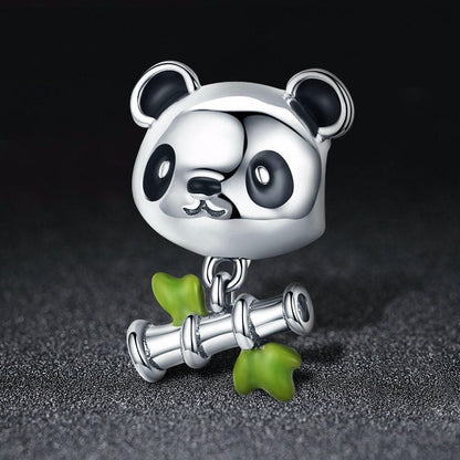 Jzora Cute Animal Bamboo Panda Sterling Silver Charm