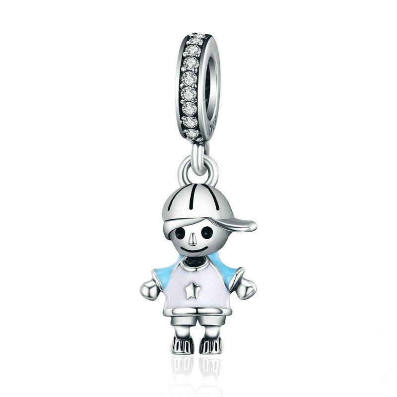 Jzora Fashion Trend Cool Boy Sterling Silver Charm