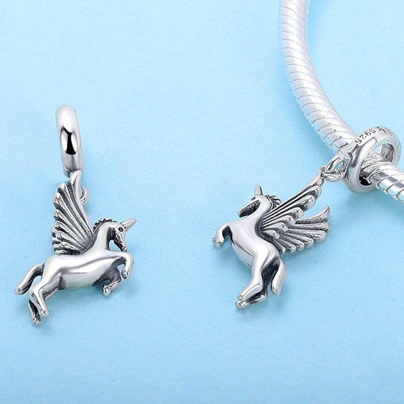 Jzora Simple Flying Unicorn Sterling Silver Charm