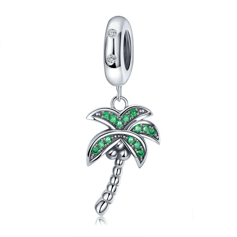 Jzora Tropical Plant Coconut Tree Sterling Silver Charm