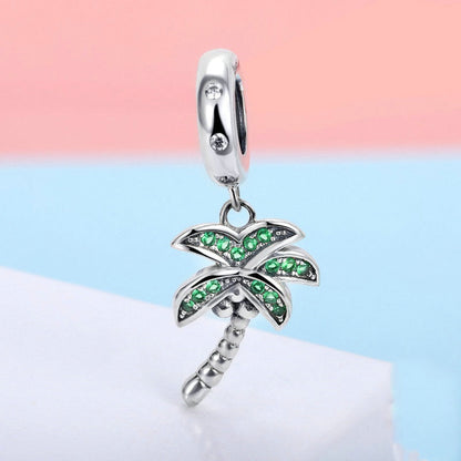 Jzora Tropical Plant Coconut Tree Sterling Silver Charm