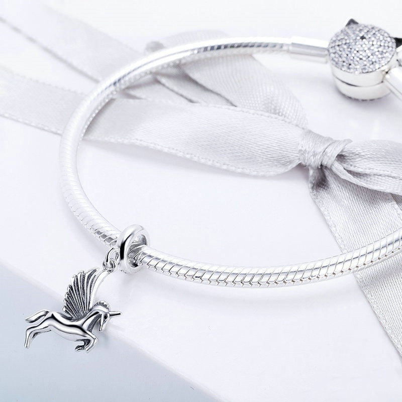 Jzora Simple Flying Unicorn Sterling Silver Charm