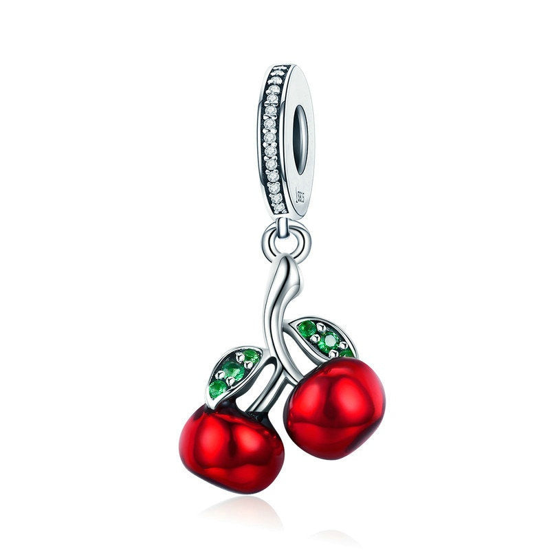 Jzora Fashion Classic Cherry Fruit Sterling Silver Charm