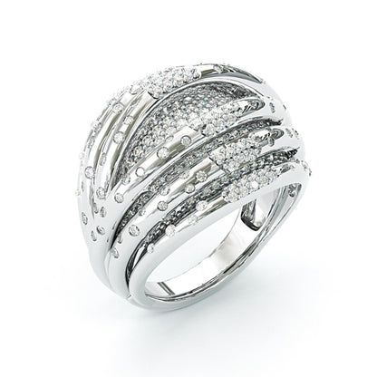 Jzora handmade gold-tone bold & statement dome twisted gold cage women's band ring