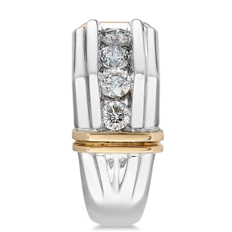 Jzora handmade fashion round cut statement men’s ring