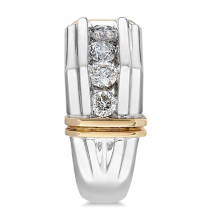 Jzora handmade fashion round cut statement men’s ring