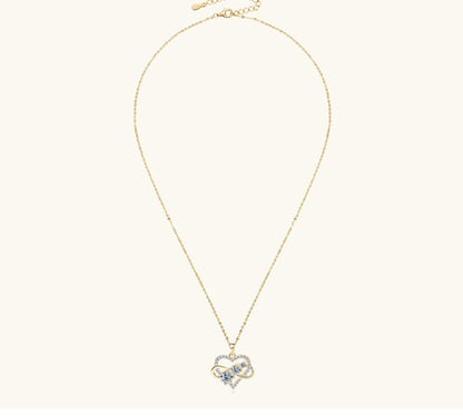 Jzora handmade 1.6ct round cut timeless double hoop heart-shape moissanite sterling silver necklace