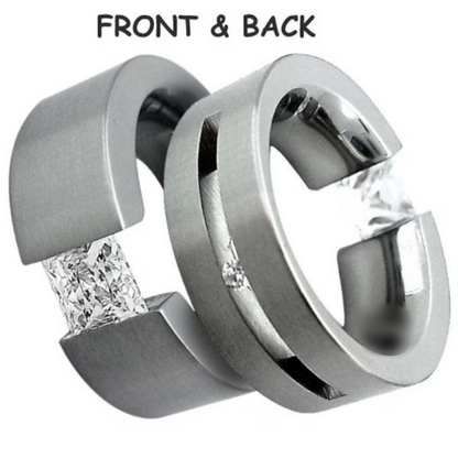 Jzora Handmade Minimalist Princess Cut Moissanite Men’s Ring
