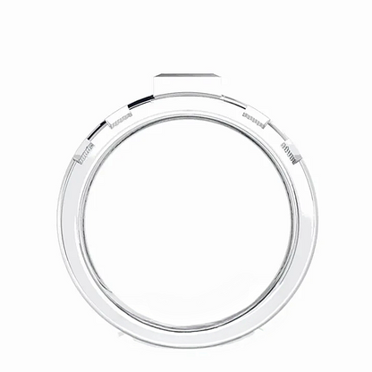 Jzora Handmade Square‑Framed Round Moissanite Men’s Band Ring