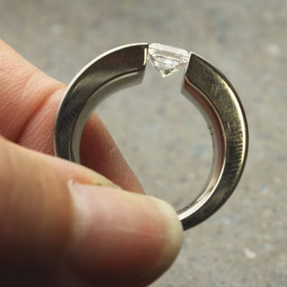 Jzora Handmade Minimalist Princess Cut Moissanite Men’s Ring