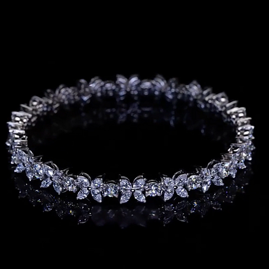 Jzora Handmade Sparkling Wing-Shape Butterfly Link Luxury Bracelet