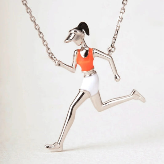 Jzora handmade Marathon running villain sterling silver necklace