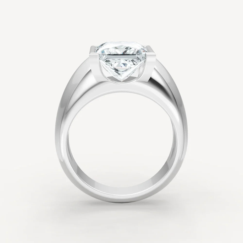 Jzora Handmade Moissanite Princess Cut Classic Anniversary Men's Ring