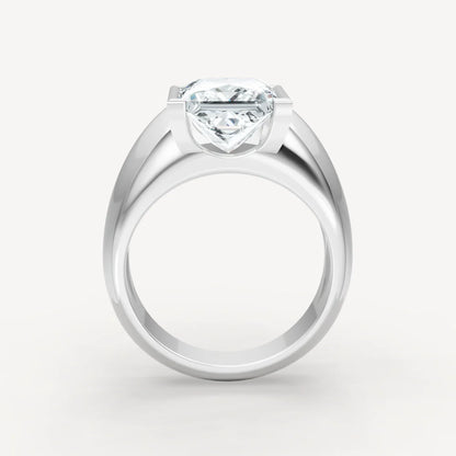 Jzora Handmade Moissanite Princess Cut Classic Anniversary Men's Ring
