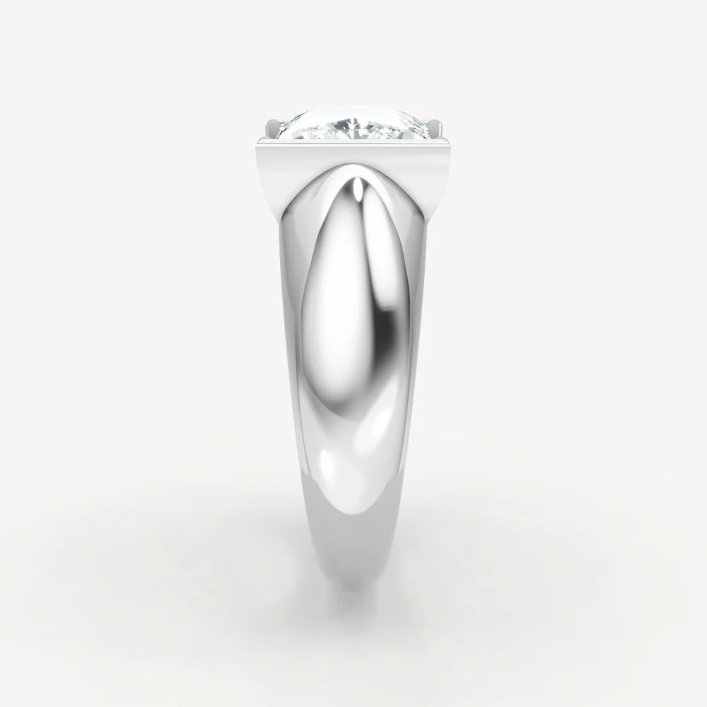 Jzora Handmade Moissanite Princess Cut Classic Anniversary Men's Ring