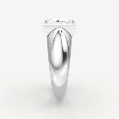 Jzora Handmade Moissanite Princess Cut Classic Anniversary Men's Ring