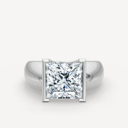 Jzora Handmade Moissanite Princess Cut Classic Anniversary Men's Ring