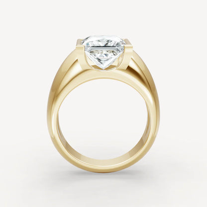 Jzora Handmade Moissanite Princess Cut Classic Anniversary Men's Ring