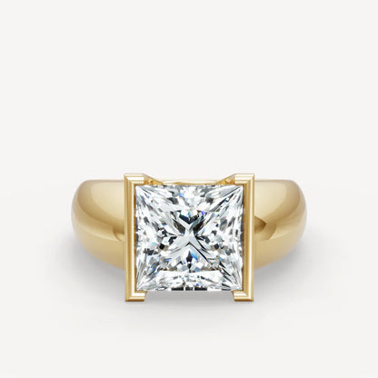 Jzora Handmade Moissanite Princess Cut Classic Anniversary Men's Ring