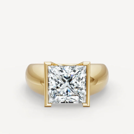 Jzora Handmade Moissanite Princess Cut Classic Anniversary Men's Ring