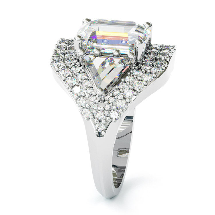 Jzora handmade 2.5ct asscher cut sterling silver ring