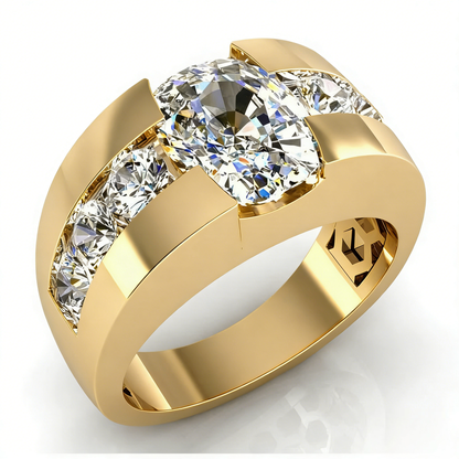 Jzora handmade 6.5ct cushion cut designer-inspired luxury men's eternity ring