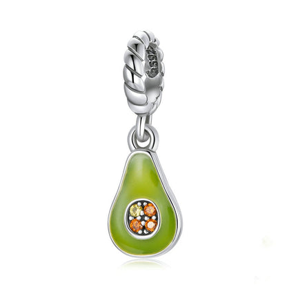 Jzora Trendy Fruit Avocado Sterling Silver Charm