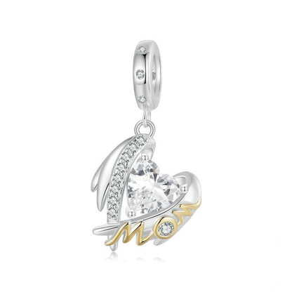 Jzora Mother's Day Wings of Love Guardian Sterling Silver Charm