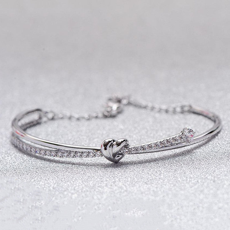 Jzora handmade love twist tennis alloy bracelet