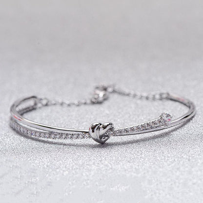 Jzora handmade love twist tennis alloy bracelet