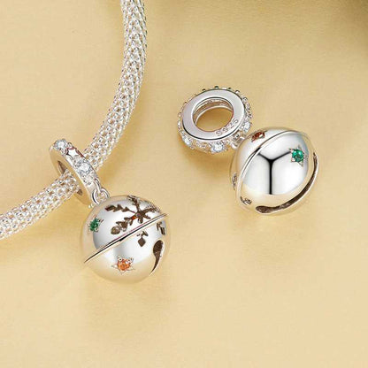 Jzora handmade Christmas bell sterling silver charms