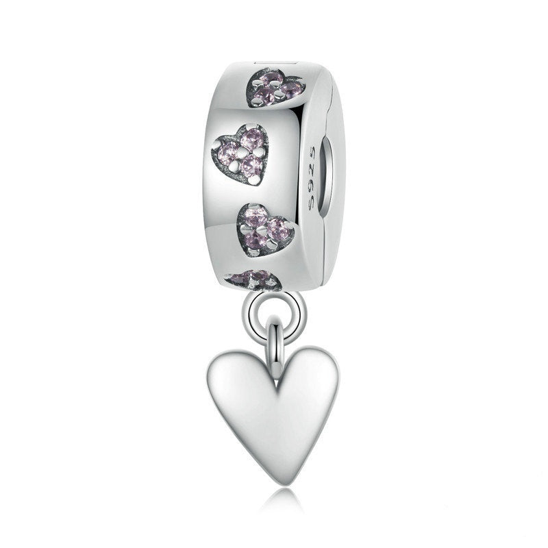 Jzora Simple Heart Locator Buckle  Sterling Silver Charm