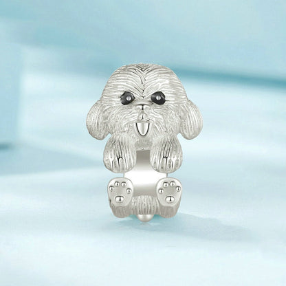 Jzora Cute Teddy Puppy Dog Animal Sterling Silver Charm