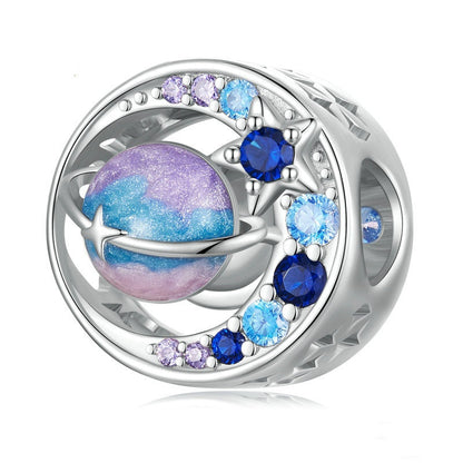 Jzora Purple Dream Planet Sterling Silver Charm