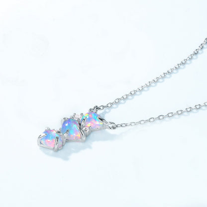 Jzora handmade fashion opal sterling silver necklace