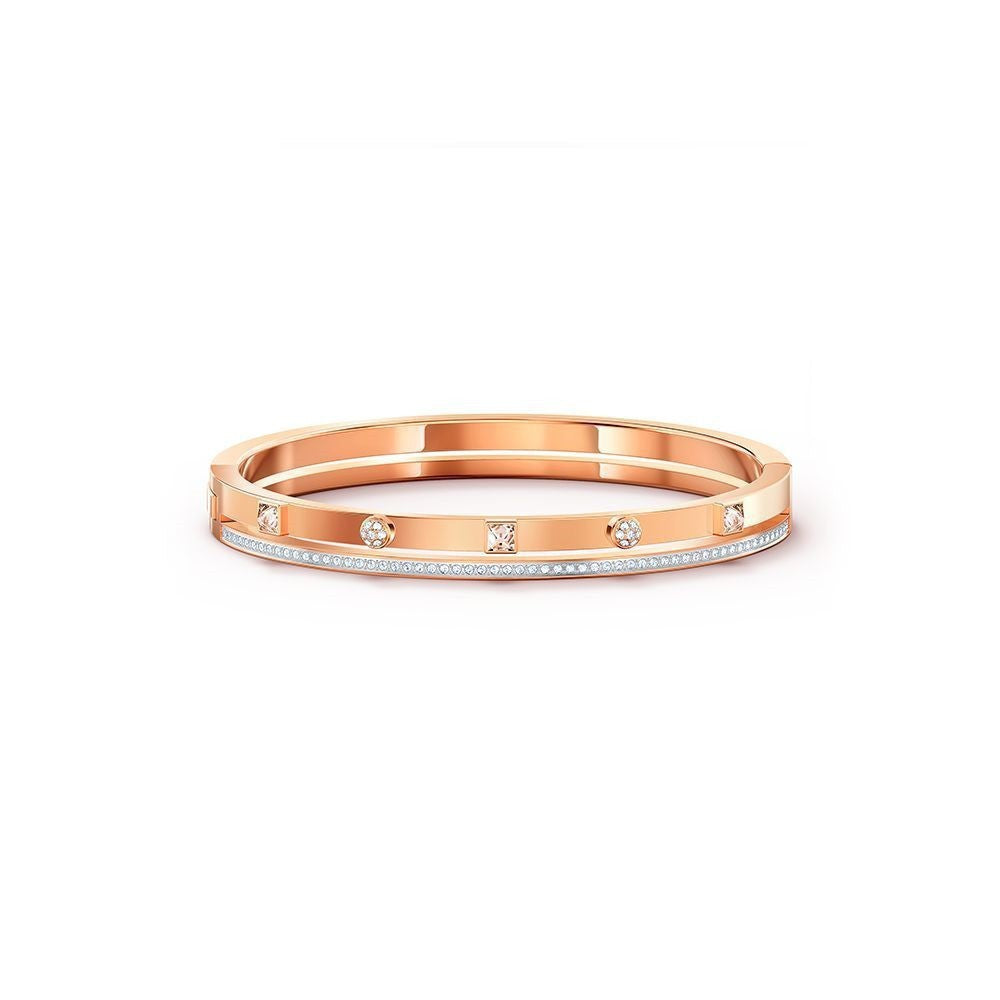 Jzora handmade rose gold double layer tennis alloy bracelet