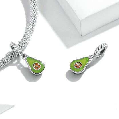 Jzora Trendy Fruit Avocado Sterling Silver Charm