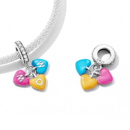 Jzora Love Rainbow Candy Mother's Day Sterling Silver Charm