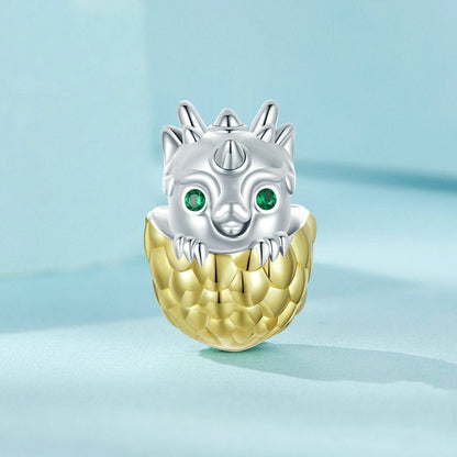 Jzora New Year's Animal Dragon Egg Sterling Silver Charm