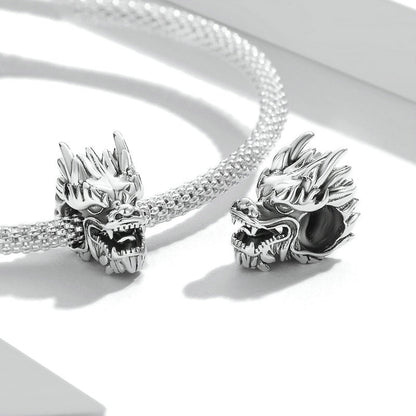 Jzora New Year's Dragon Head Sterling Silver Charm