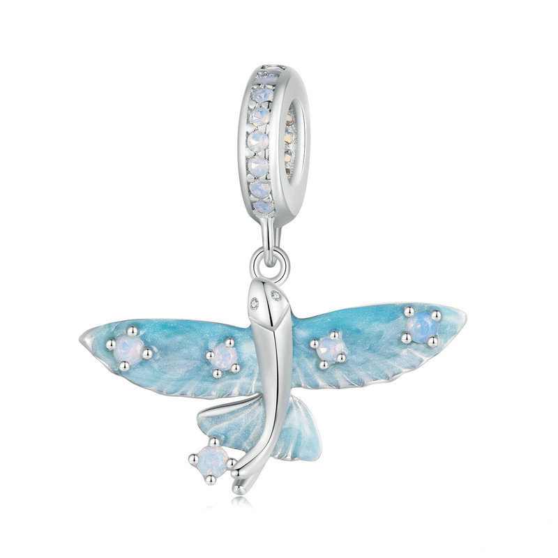 Jzora Blue Flying Fish Sterling Silver Charm