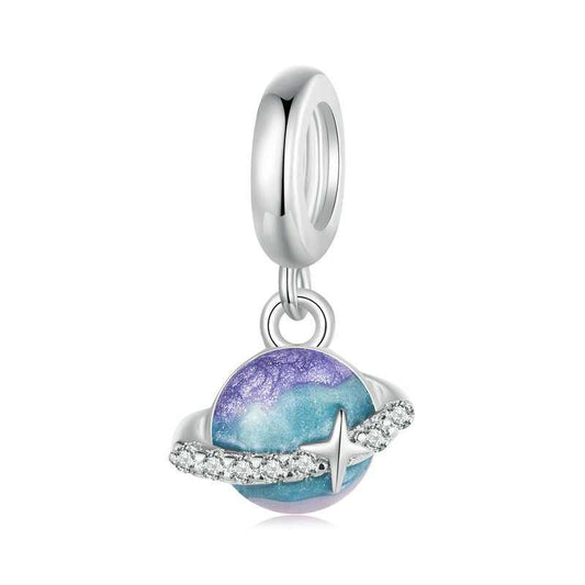 Jzora Romantic Fantasy Space Mini Planet Sterling Silver Charm