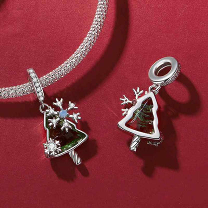 Jzora handmade snowflake Christmas tree sterling silver charms