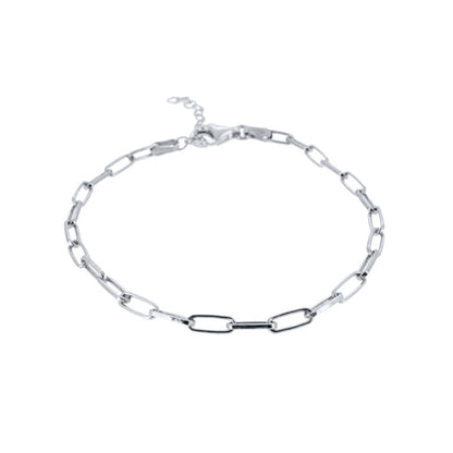 Jzora handmade paperclip simple tennis sterling silver bracelet