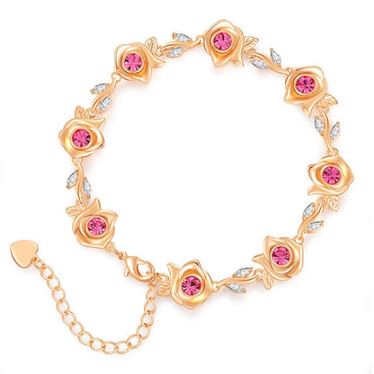 Jzora handmade rose chic tennis copper bracelet