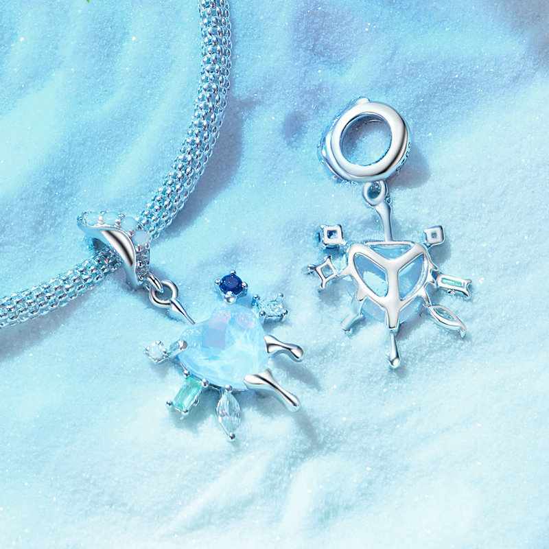 Jzora handmade heart Christmas snowflake bear sterling silver charms